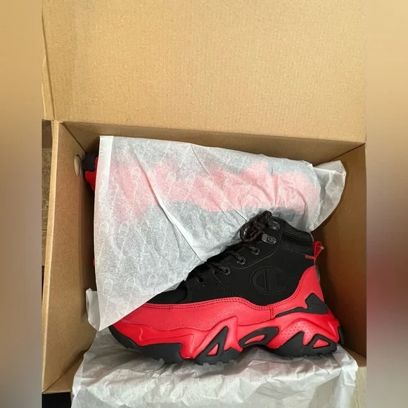 Champion Bromad C-Lock "Black/Scarlet" Grade School Boys' Boot - Picture 2 of 7